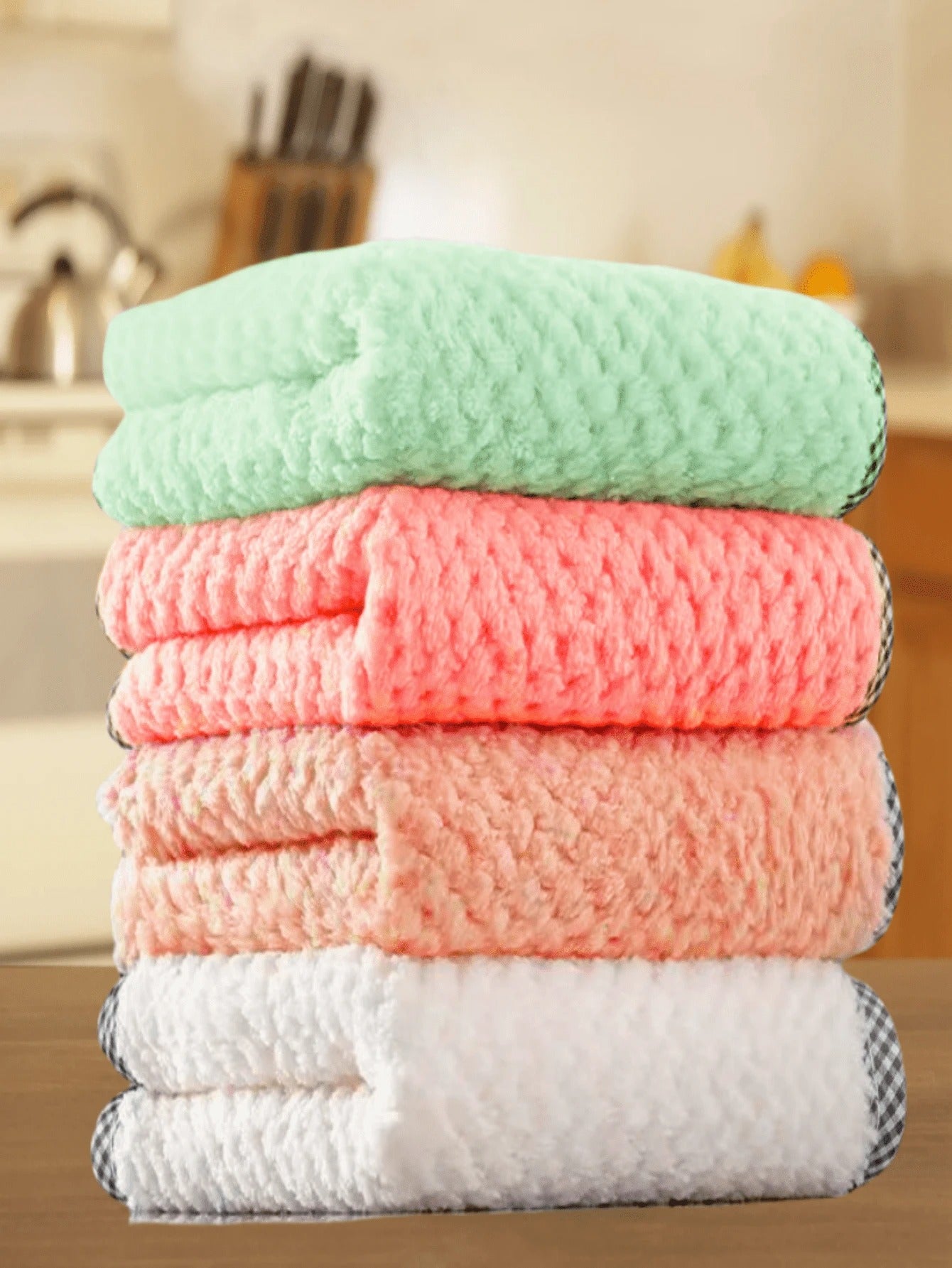 Coral Velvet Hanging Dish Towel 1 Pack