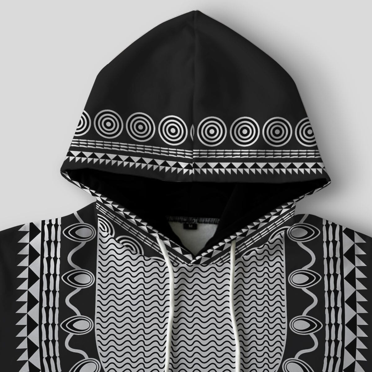 Printed Dashiki Color Black All-over Hoodie