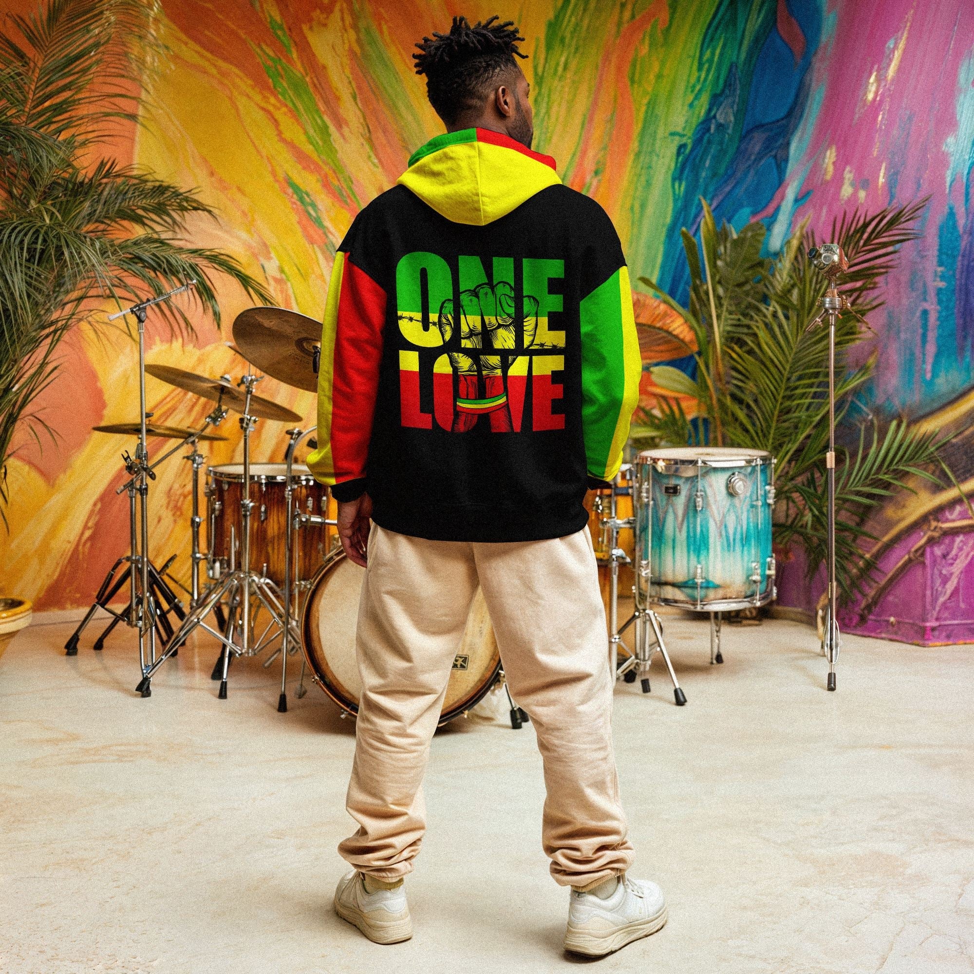 Reggae One Love All-over Hoodie