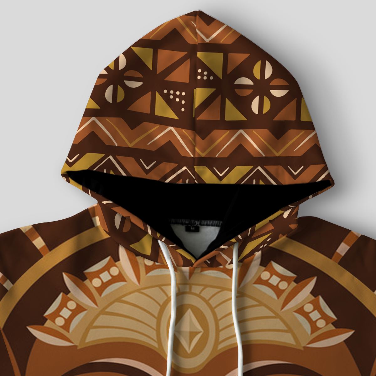 African Mask Printed Mudcloth All-over Hoodie