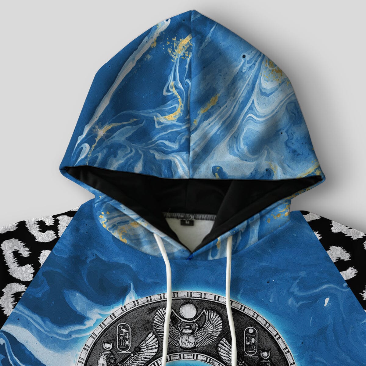 Ankh On Blue Marble All-over Hoodie