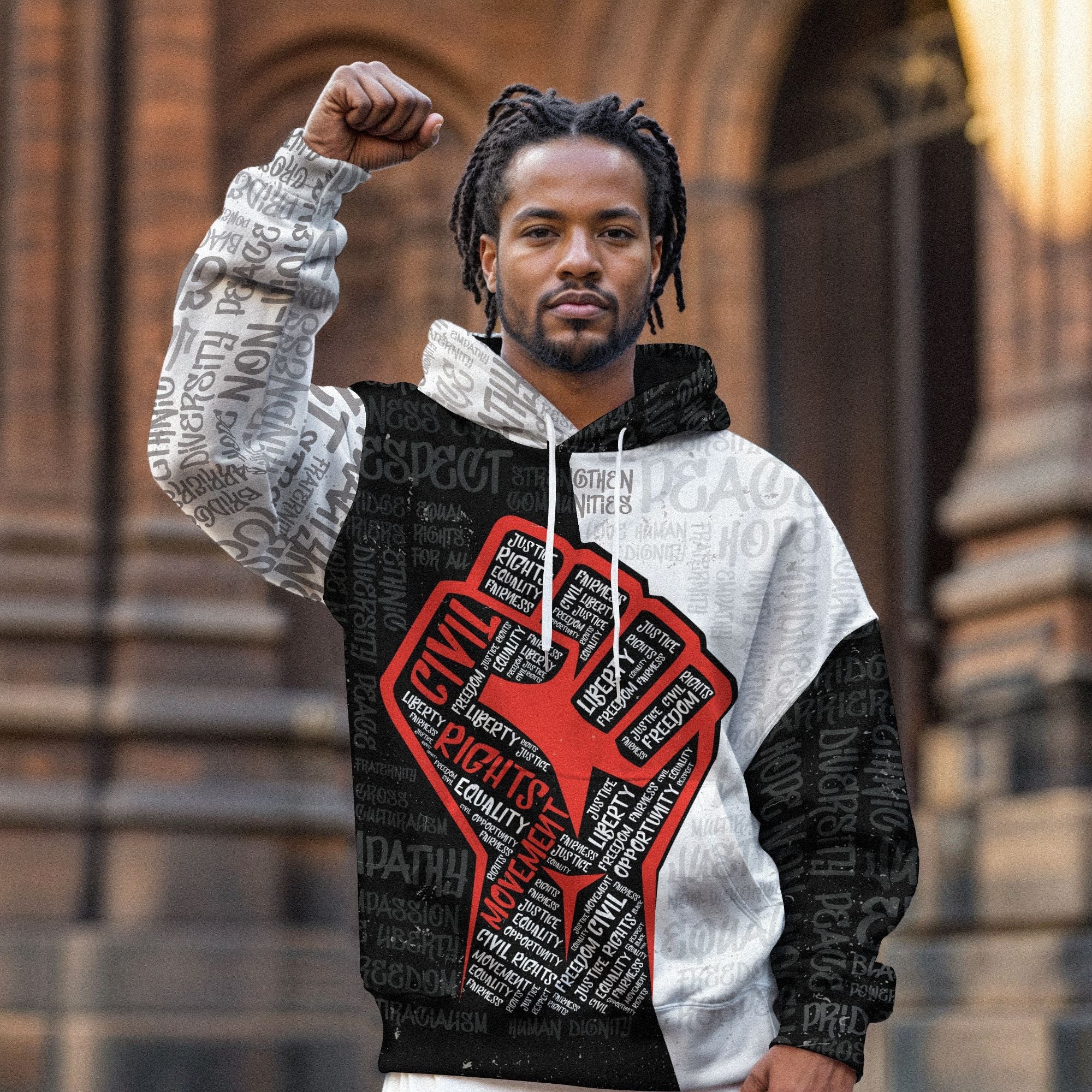 Civil Rights Movement Justice Fist All-over Hoodie