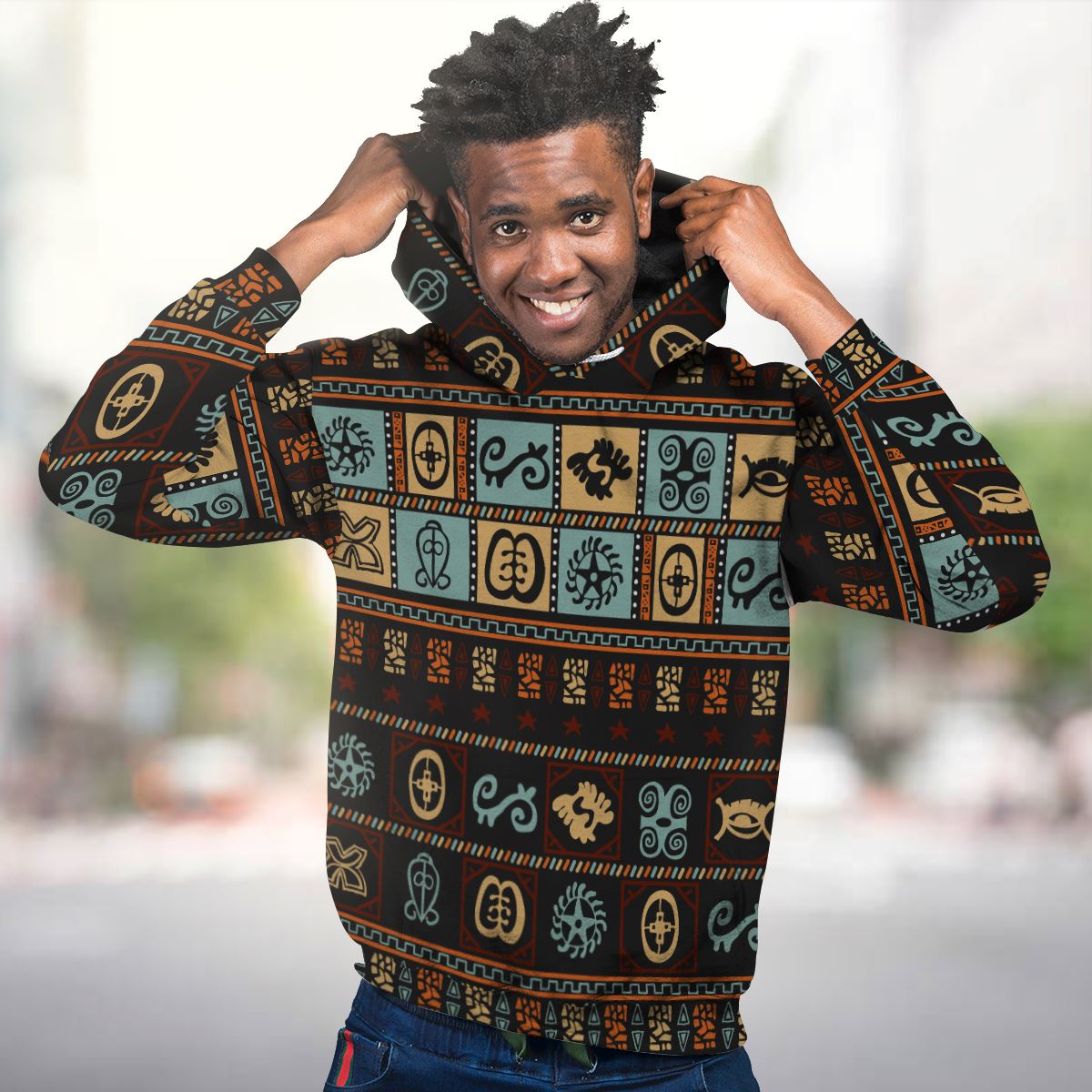 Vintage Adinkra Symbols All-over Hoodie