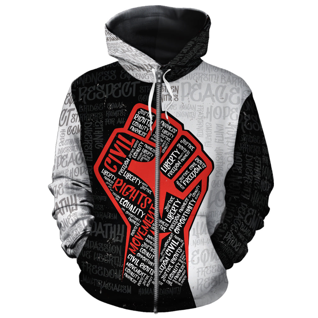 Civil Rights Movement Justice Fist All-over Hoodie