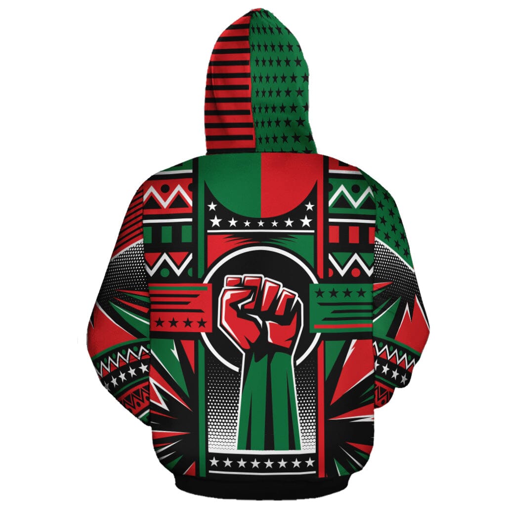 Power Fist And Patterns In Pan African Colors All-over Hoodie