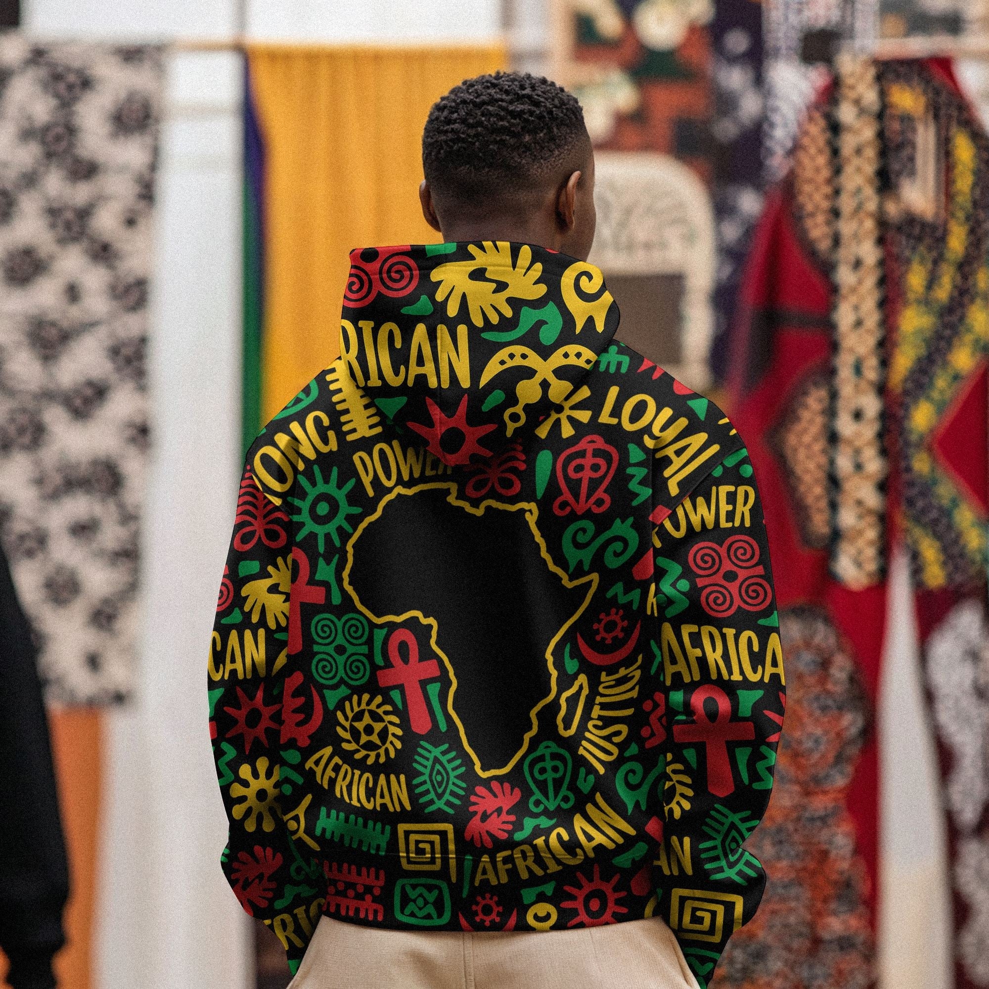 African Map Symbol All-over Hoodie