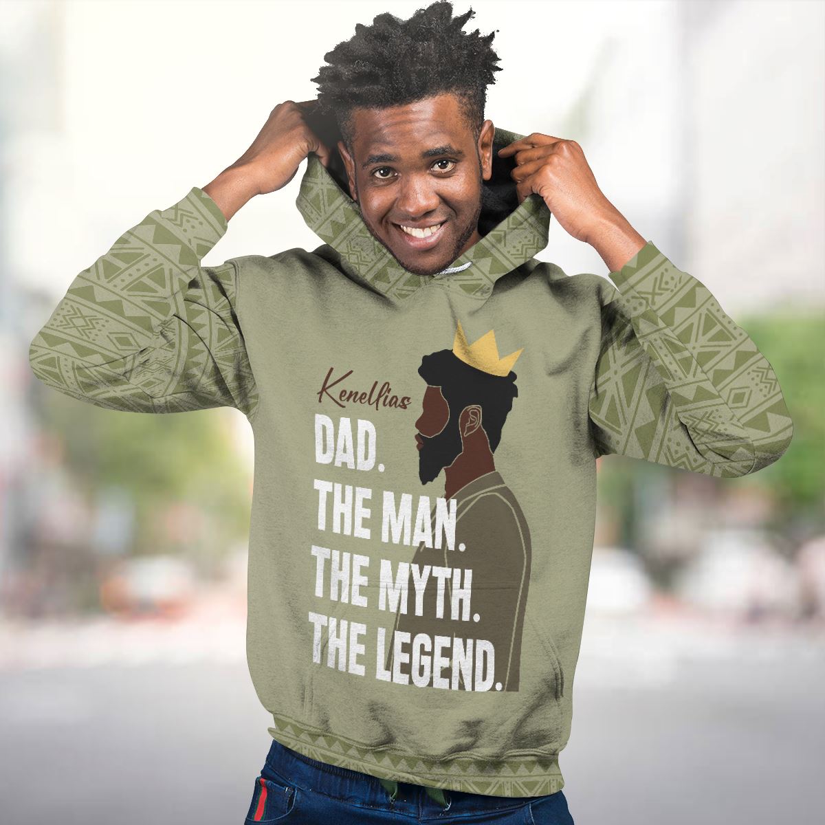 Personalized Black Dad All-over Hoodie