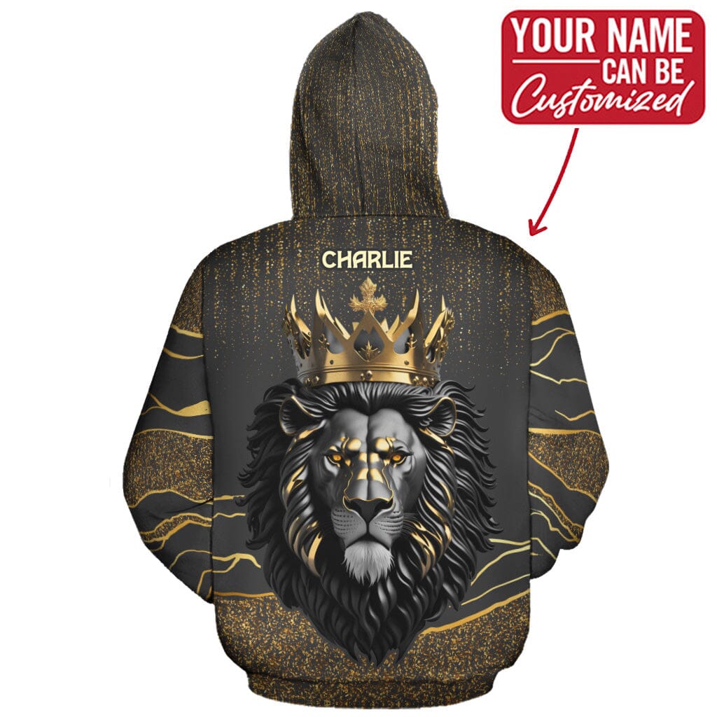 Black and Gold Lion All-over Hoodie