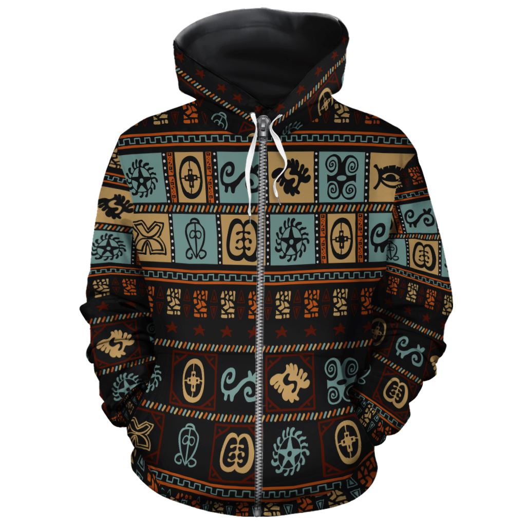 Vintage Adinkra Symbols All-over Hoodie